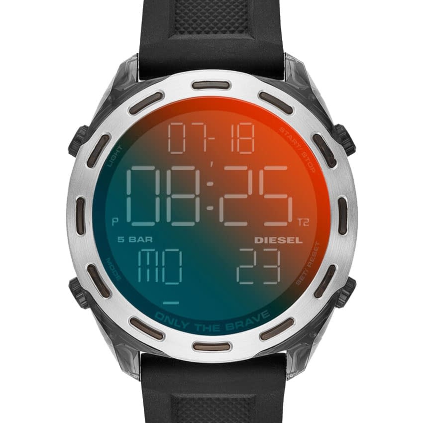 diesel black silicone watch