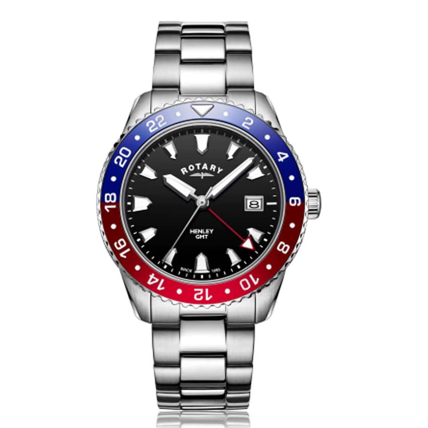 watch with red and blue bezel